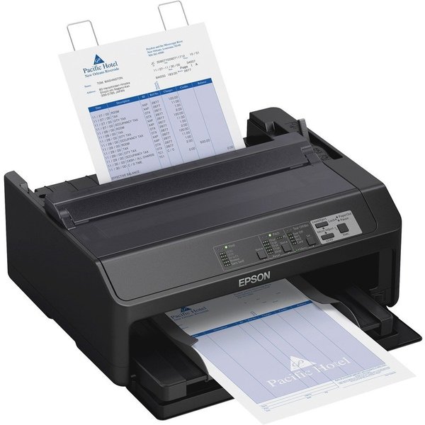 Epson Printer, 9-Pin, Serial Impact Dot Matrix, 55dB, Black/Gray EPSC11CF37201
